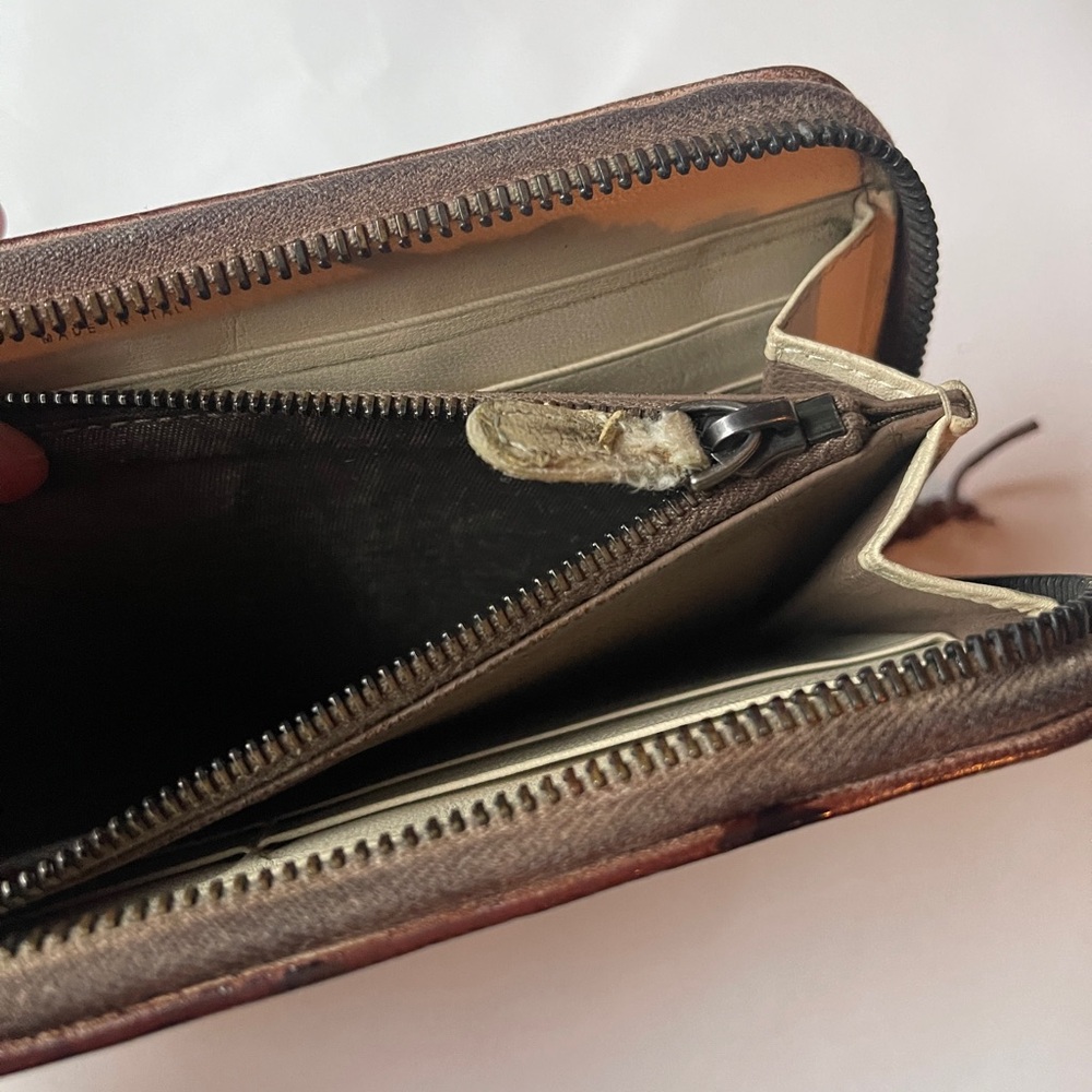 SOLD ❌ Bottega Veneta long wallet repainted rustic project leather brown - Picture 8 of 13